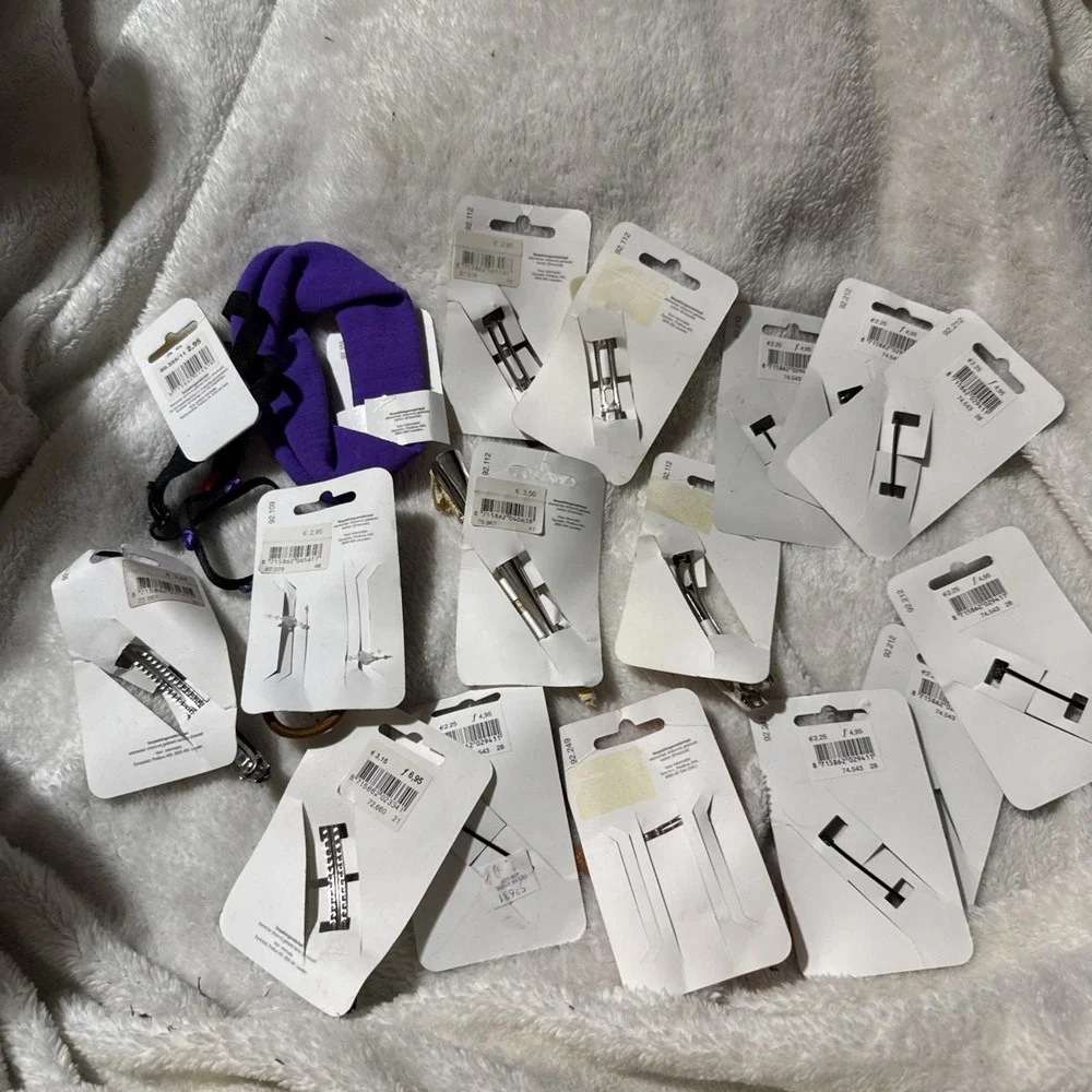 Vintage Y2K NOS Hair Accessories Lot 80s 90s Barrettes Clips Ponytail Retro